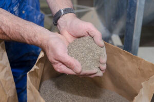 mains jointes contenant aliment